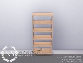 Sims 4 — Bookshelf - Moment Office - Networksims by networksims — A simple modern bookshelf in a pale wooden finish.