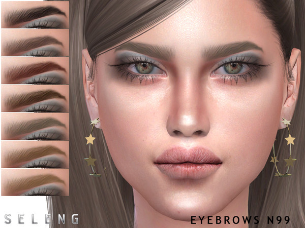 Sims 4 — Eyebrows N99 by Seleng — Female 10 colours Custom Thumbnail The picture was taken with HQ mod Happy Simming!
