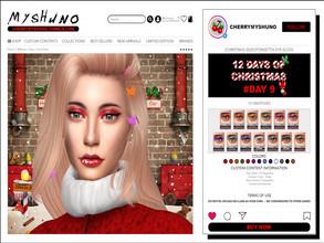 Sims 4 — CHRISTMAS 2020 - Poinsettia Eye Gloss by cherrymyshuno — - 13 swatches - teen - elder - base game compatible -
