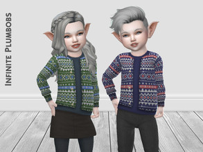 Sims 4 — IP Toddler Christmas Knit Cardigan by InfinitePlumbobs — - Toddler Christmas Knit Cardigan with T-Shirt - 6