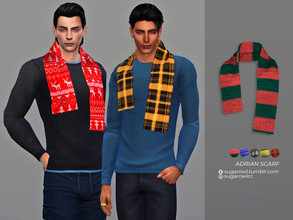 Sims 4 — Adrian scarf by sugar_owl — - new mesh - base game compatible - all LODs - 15 swatches - HQ compatible - male