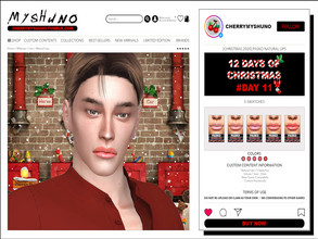Sims 4 — CHRISTMAS 2020 - Pasko Natural Lips by cherrymyshuno — - 5 swatches - teen - elder - base game compatible -