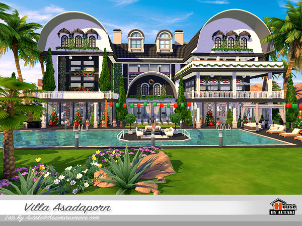 Sims 4 — Villa Asadaporn NoCC by autaki — Villa Asadaporn NoCC Luxury modern styles. House for your simmies. Hope you