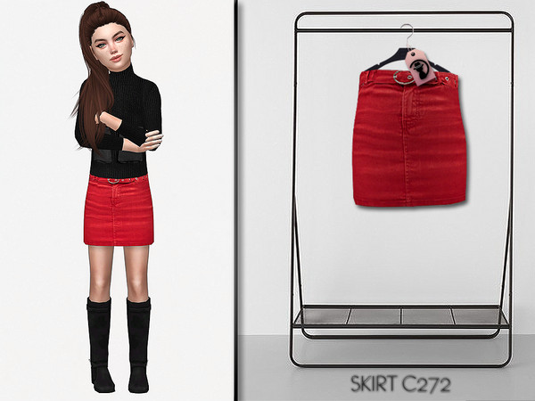 Sims 4 — Skirt C272 by Daph's — 7 Swatches Works with all of skins Custom Thumbnail All Lods All Maps For; Girl / Child