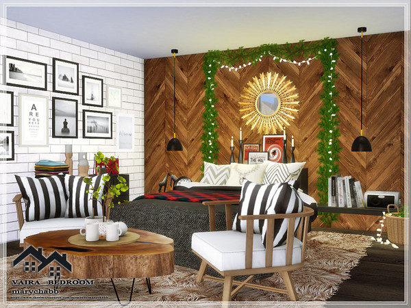 Sims 4 — VAIRA - Bedroom by marychabb — I present a room- Bedroom that is fully equipped. Tested. Cost: 11,721 $ Size: