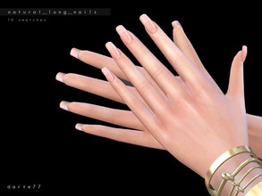 Sims 4 — Natural Long Nails by Darte77 — - Natural nails - 10 swatches - It looks better with custom skintones. - Found