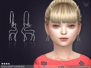 Sims 4 — Deer Drop Earrings For Kids by feyona — * 4 swatches * Base game compatible, feminine style choice, disallowed