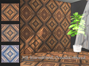 Sims 4 — MB-WarmWood_OrnateCoffered by matomibotaki — MB-WarmWood_OrnateCoffered, decorative wooden cassette wall, comes
