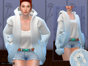 Sims 4 — Slouchy Knit Cardigan - AF by Darte77 — - 15 swatches - Shadow and normal maps - Base game compatible - The