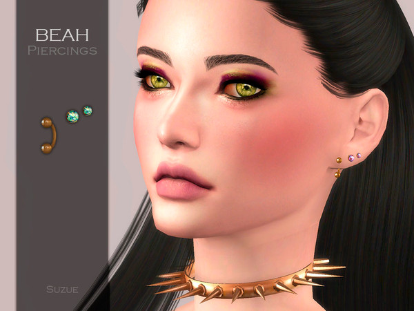Sims 4 — Beah Piercings by Suzue — -New Mesh (Suzue) -6 Swatches -For Female and Male (Teen to Elder) -HQ Compatible