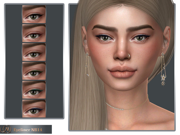 Sims 4 — Eyeliner NB14 by MSQSIMS — - Base Game - Teen-Elder - Female - 6 Swatches - EA Slider Opacity Compatible - HQ