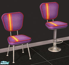Sims 2 — Hod Rod's Diner - Purple Stripe Chairs by Shannanigan — Recolors both Diner Chair and Barstool.