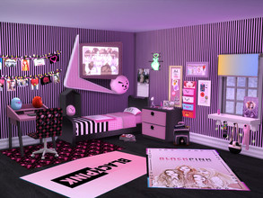 Sims 4 — It's A K Pop Thing by seimar8 — Here are 16 creations to mix and match to make your dream K pop bedroom/study in