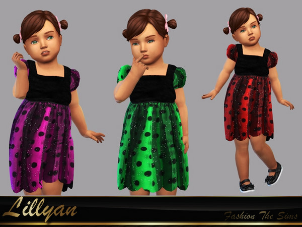 Sims 4 — Dress Janainy baby by LYLLYAN — Dress in 10 colors. Custom thumbnail. Base game