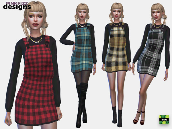 Sims 4 — Plaid Dress by Pinkfizzzzz — Cute dress for your fashion sims!!