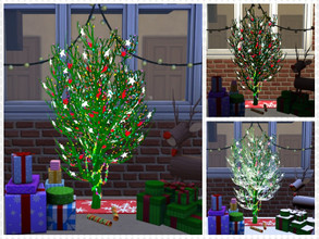 Sims 4 — Eco Christmas Tree by minesims93 — Christmas tree 8 swatches Decorative / Clutter Custom thumbnail FP01(The Sims