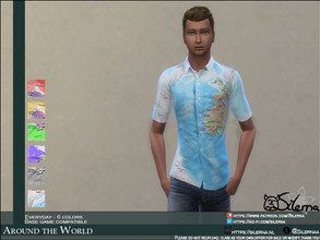 Sims 4 — Around the World by Silerna — The world is litterally on your shoulders! Or maybe on your whole shirt? -Basegame