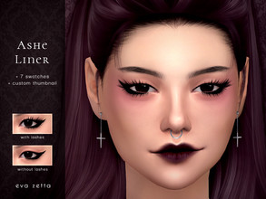 Sims 4 — Ashe Liner - Eva Zetta by Eva_Zetta — An edgy eyeliner inspired by alt style. - Comes in 7 swatches - Made for