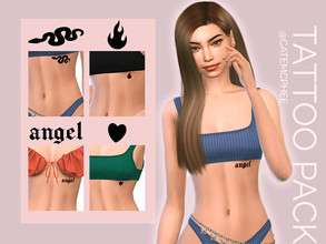 Sims 4 — TAT-01 / Gina Tattoo Pack by catemcphee — - 4 different tattoos - under breast - enjoy :)