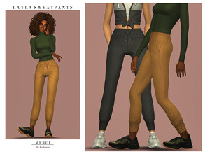 Sims 4 — Layla Sweatpants by -Merci- — New clothing for Sims4! -For female, teen-elder. -All LODs. -No allow for random.