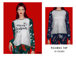 Sims 4 — Pajamas Top [Female] by OranosTR — - New Mesh - HQ mode compatible - 10 Colors - Specular,Normal,Shadow maps