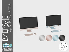 Sims 4 — Baepsae set - Computer by Syboubou — This sleek and design computer is available in 4 colors with our without