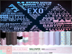 Sims 4 — K-POP Wallpapers Ideas-set by Moniamay72 — K-pop Wallpapers Ideas 30 swatches - 3 wall sizes. 2 Sets. On the