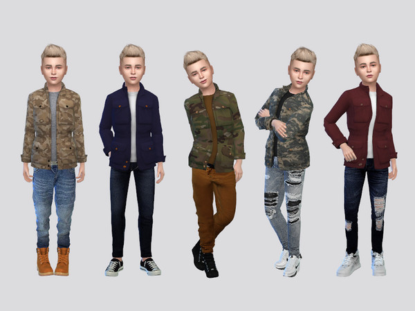 Sims 4 — Surge Basic Military Jacket Boys by McLayneSims — TSR EXCLUSIVE Standalone item 15 Swatches MESH by Me NO