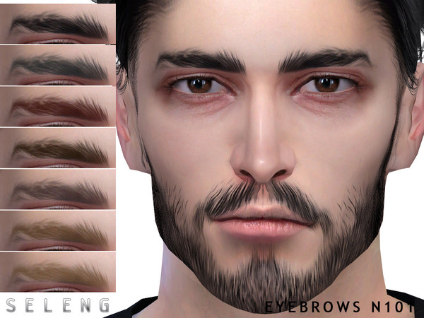 Sims 4 — Eyebrows N101 by Seleng — Male 10 colours Custom Thumbnail The picture was taken with HQ mod Happy Simming!