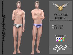 Sims 4 — Swimwear Breif V1 by SimsJohnSims — Swimwear Breif V1 8 Colors Base Game - The Sims 4