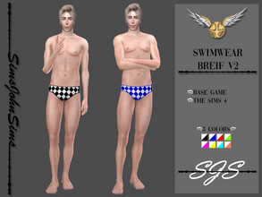 Sims 4 — Swimwear Breif V2 by SimsJohnSims — Swimwear Breif V2 8 Colors Base Game - The Sims 4