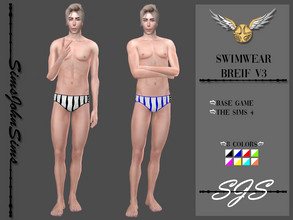 Sims 4 — Swimwear Breif V3 by SimsJohnSims — Swimwear Breif V3 8 Colors Base Game - The Sims 4