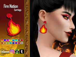 Sims 4 — Fire Nation Earrings by EvilQuinzel — - New mesh; - Earrings category; - Female and male; - Teen + ; - All