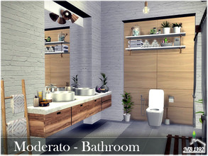 Sims 4 — Moderato - Bathroom by nobody13922 — A large bright and spacious bathroom in a Scandinavian style. Size: 7x4