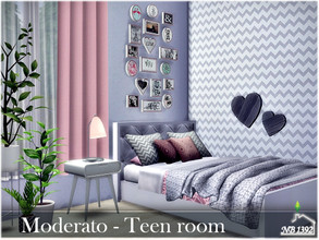 Sims 4 — Moderato - Teen room by nobody13922 — A bright, Scandinavian, cozy room perfect for a teenage girl. Size: 5x6