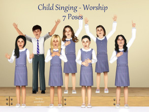 Sims 3 — Child Singing - Worship by jessesue2 — This set can be used in a choir setting or for worship singing at a seat.