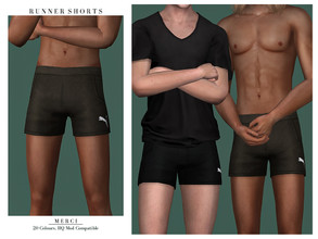 Sims 4 — Runner Shorts by -Merci- — New clothing for Sims4! -For male, teen-elder. -All LODs. -No allow for random. Have