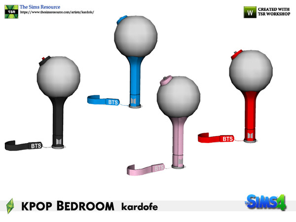 Sims 4 — kardofe_kpop Bedroom_Army Bomb by kardofe — Table lamp that simulates to be a lightstick, an Army bomb, of the