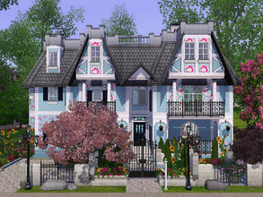 Sims 3 — Primrose Cottage by RachelDesign — This is a warm and welcoming cozy house with floral interior. 3 bedroom, 2,5