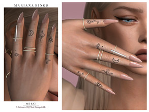 Sims 4 — Marianna Rings by -Merci- — New accessories for Sims4! -For female, teen-elder. -All LODs. -No allow for random.
