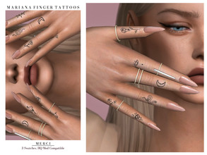 Sims 4 — Marianna Finger Tattoo by -Merci- — New tattoo for Sims4! -Unisex, teen-elder. -No allow for random. Have Fun!