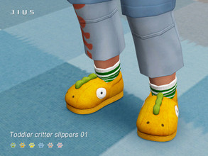 Sims 4 — Jius-Toddler critter slippers 01 by Jius — -Toddler critter slippers -6 colors -Everyday/Party -Custom thumbnail