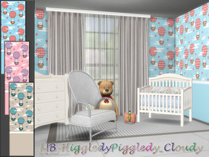 Sims 4 — MB-HiggledyPiggledy_Cloudy by matomibotaki — MB-HiggledyPiggledy_Cloudy, cute wallpaper with funny balloons for