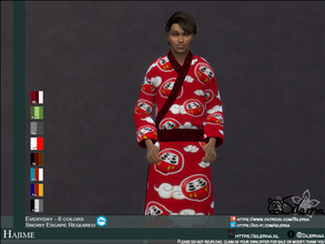 Sims 4 — Hajime by Silerna — I love the Snow Escape expansion! But the kimono's are rather plain and boring. 2 are the