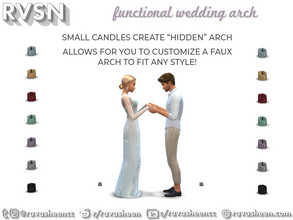 Sims 4 — Candles Hidden Wedding Arch by RAVASHEEN — These small candles serve as the most simple wedding arch. Use on