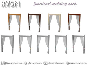 Sims 4 — Simple Curtains Wedding Arch by RAVASHEEN — Add extra cheer to your special day with this simple wooden wedding