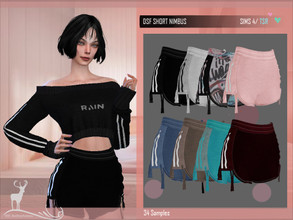 Sims 4 — DSF SHORT NIMBUS by DanSimsFantasy — Sports shorts in cotton material. There are 34 samples available.