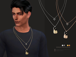Sims 4 — Waves necklace by sugar_owl — - new mesh - base game compatible - all LODs - 10 swatches - HQ compatible - male