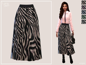 Sims 4 — LongSkirt by Paogae — Long skirt in five pastel shades, animalier pattern, to combine in many ways for summer