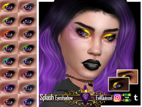 Sims 4 — Splash Eyeshadow by EvilQuinzel — - Eyeshadow category; - Female and male; - Teen + ; - All species; - 18